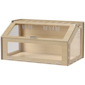 39 Inch Hamster Cage Habitat With Acrylic Window & Openable Top For Hamster, Gerbil, Guinea Pig, Rat, Oak (Option: Oak)