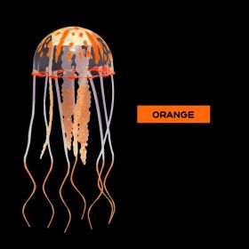 Aquarium Ornament; Artificial Swim Glowing Effect Jellyfish For Fish Tank; Luminous Ornament (Color: Orange)